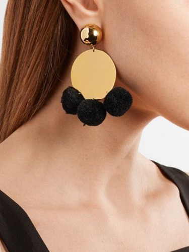 Stone Hoop Earrings in Black Onyx
